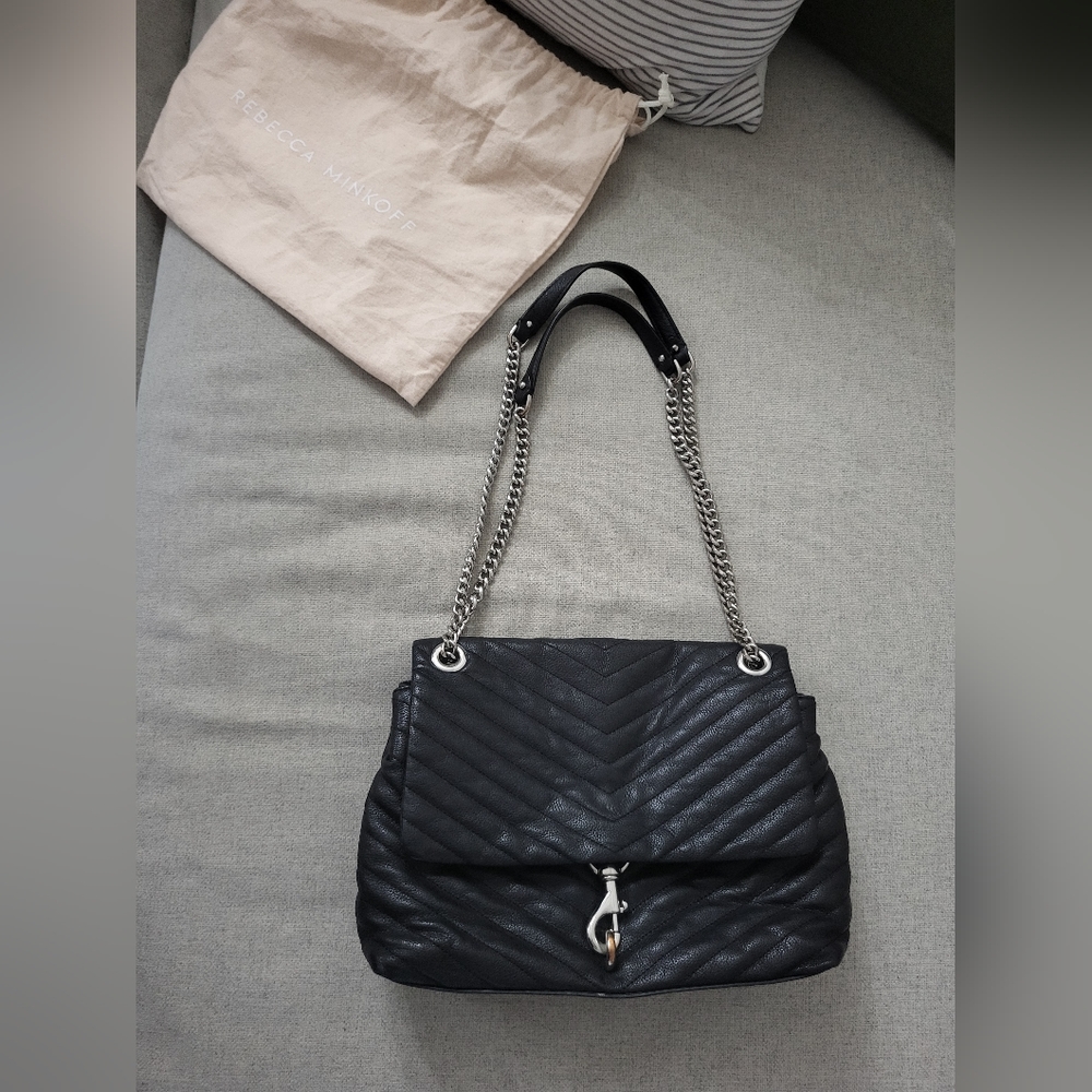 Rebecca Minkoff Edie Black Leather Shoulder Bag